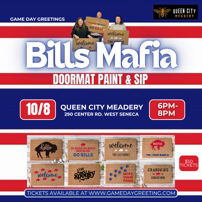 Bills Mafia Doormat Paint & Sip @ Queen City Meadery
