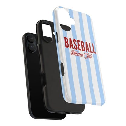 Baseball Moms Club Tough Phone Case | Vintage Blue Pinstripe Baseball Gift