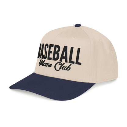 Baseball Moms Club Mid Profile Baseball Hat | Black Embroidered Hat
