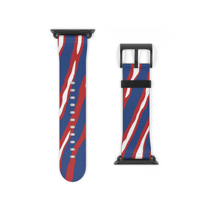 Buffalo Watch Band with Bold Red and Blue Design, Fitness Gift, Football Fan Gift, Trendy Tech Jewelry,