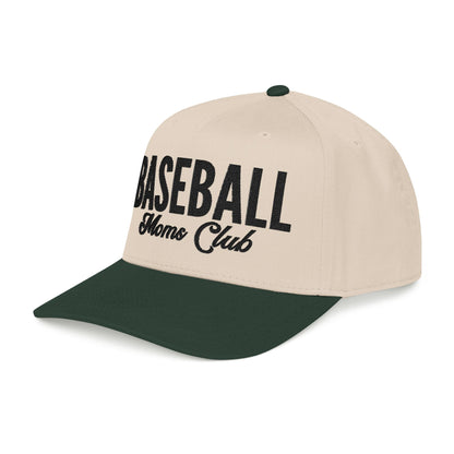 Baseball Moms Club Mid Profile Baseball Hat | Black Embroidered Hat