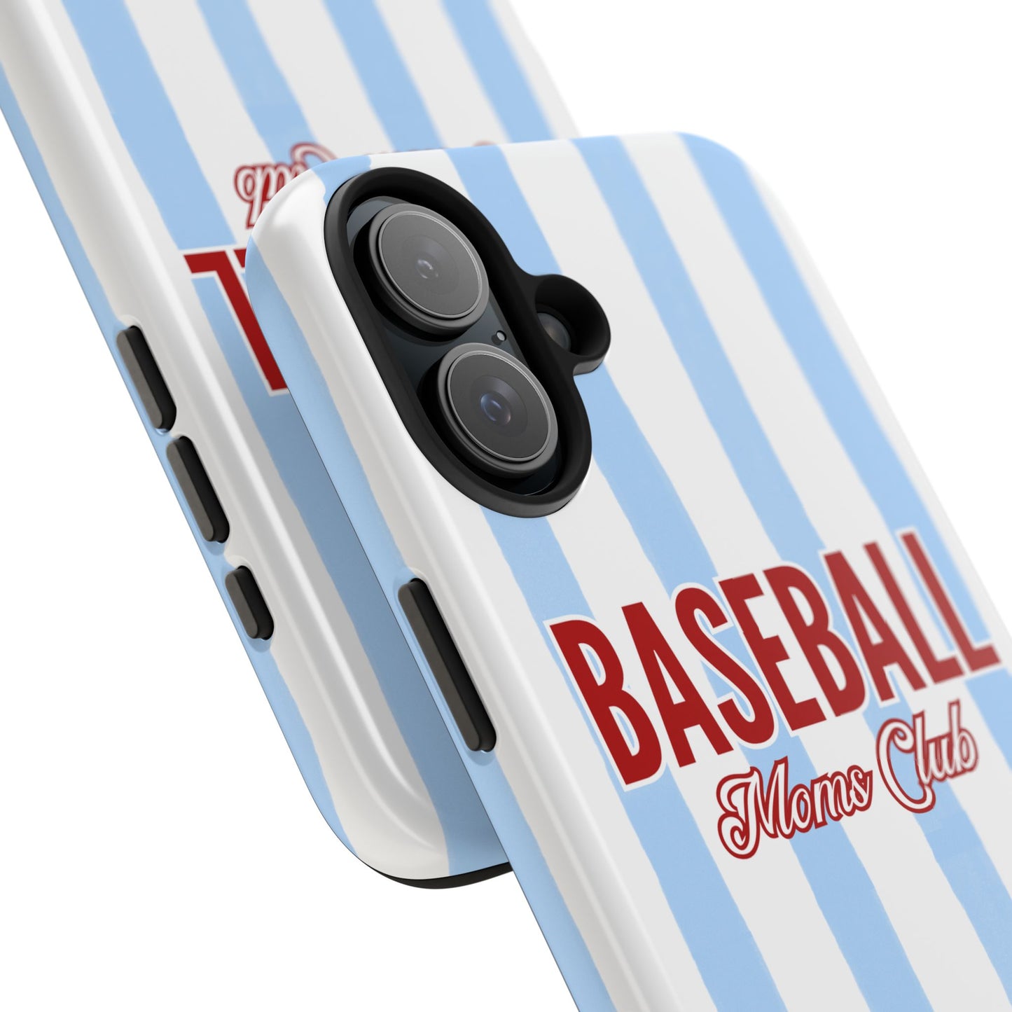 Baseball Moms Club Tough Phone Case | Vintage Blue Pinstripe Baseball Gift