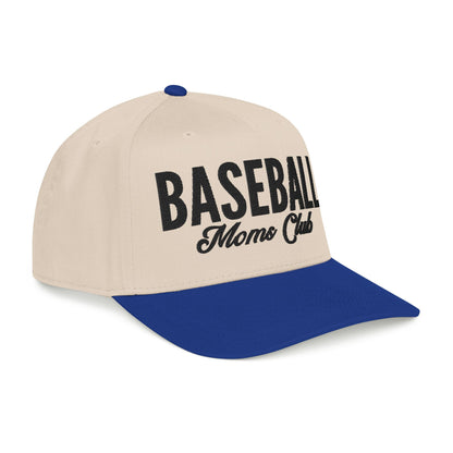 Baseball Moms Club Mid Profile Baseball Hat | Black Embroidered Hat