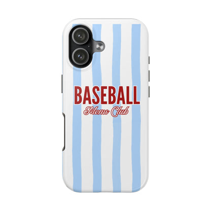 Baseball Moms Club Tough Phone Case | Vintage Blue Pinstripe Baseball Gift
