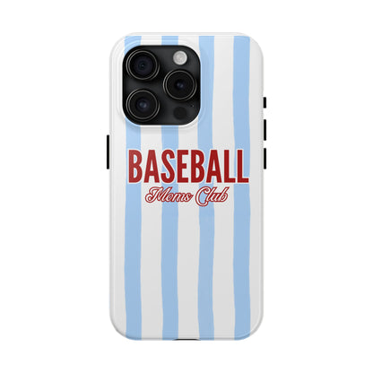Baseball Moms Club Tough Phone Case | Vintage Blue Pinstripe Baseball Gift