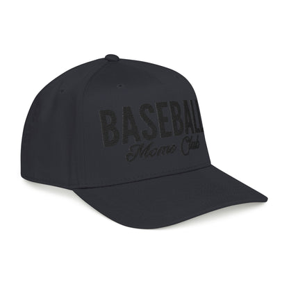 Baseball Moms Club Mid Profile Baseball Hat | Black Embroidered Hat