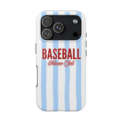Baseball Moms Club Tough Phone Case | Vintage Blue Pinstripe Baseball Gift