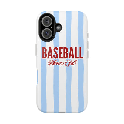 Baseball Moms Club Tough Phone Case | Vintage Blue Pinstripe Baseball Gift
