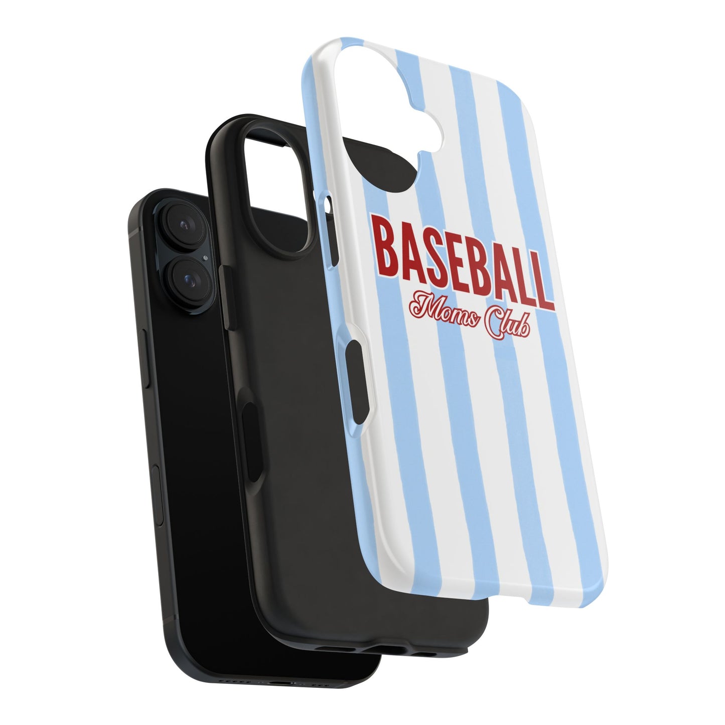Baseball Moms Club Tough Phone Case | Vintage Blue Pinstripe Baseball Gift