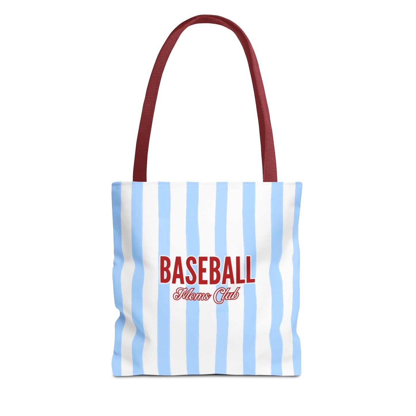 Baseball Moms Club Tote Bag | Blue Pinstripe Baseball Tote | Vintage Game Day Bag | Baseball Mom Gift | Travel Ball Tote | Sports Mom Bag
