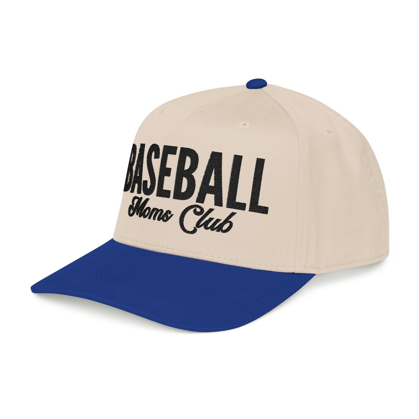 Baseball Moms Club Mid Profile Baseball Hat | Black Embroidered Hat