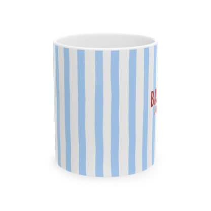 Baseball Moms Club Coffee Mug | Srtiped Baseball Mom Mug