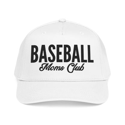 Baseball Moms Club Mid Profile Baseball Hat | Black Embroidered Hat