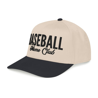 Baseball Moms Club Mid Profile Baseball Hat | Black Embroidered Hat