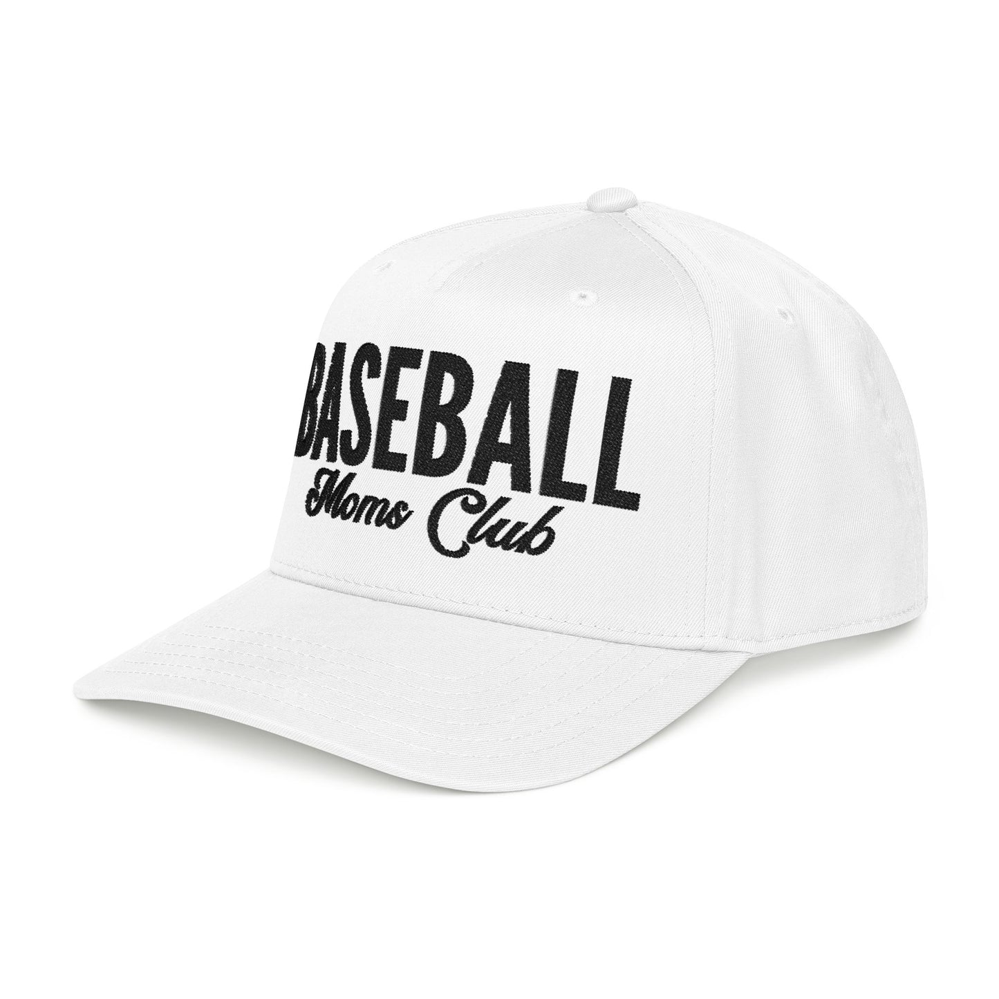 Baseball Moms Club Mid Profile Baseball Hat | Black Embroidered Hat