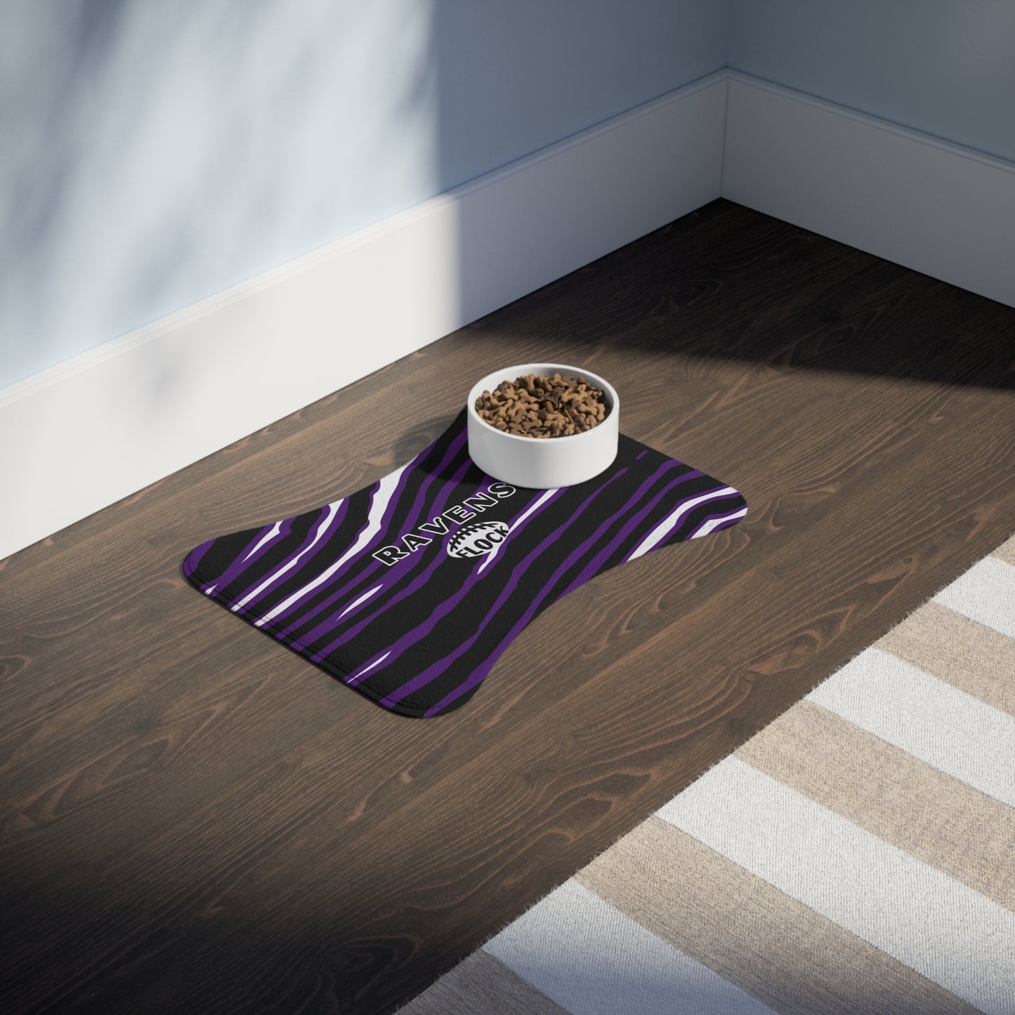Baltimore Ravens Flock Pet Feeding Mats - Perfect for Dogs and Cats