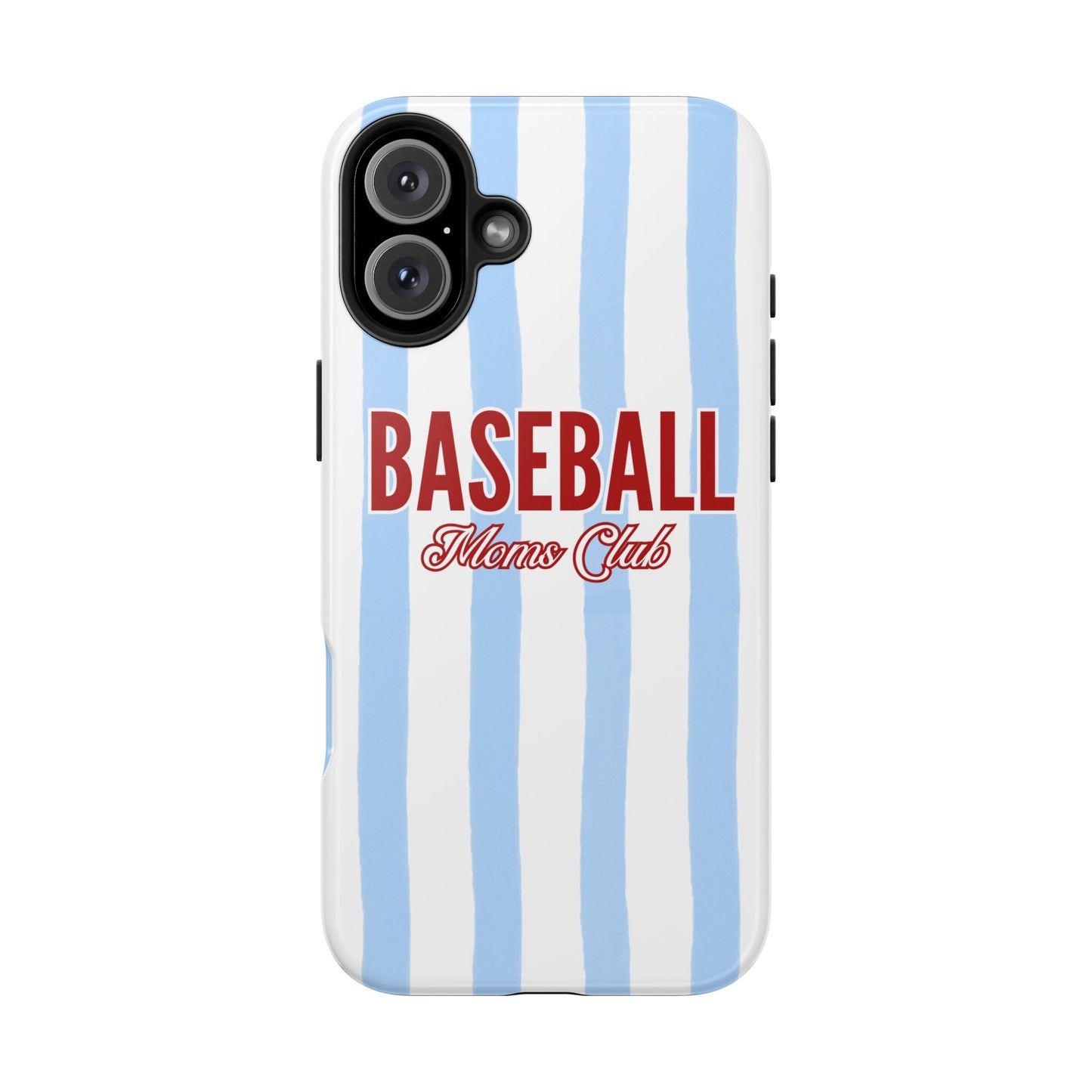 Baseball Moms Club Tough Phone Case | Vintage Blue Pinstripe Baseball Gift