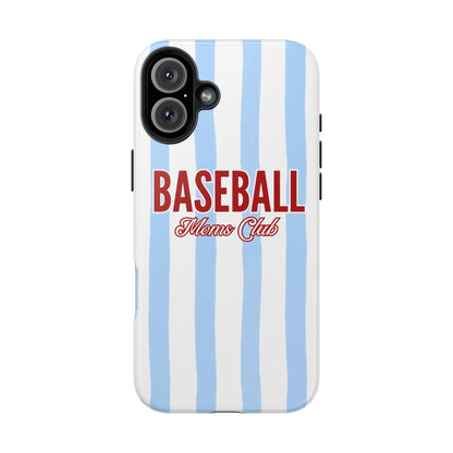 Baseball Moms Club Tough Phone Case | Vintage Blue Pinstripe Baseball Gift