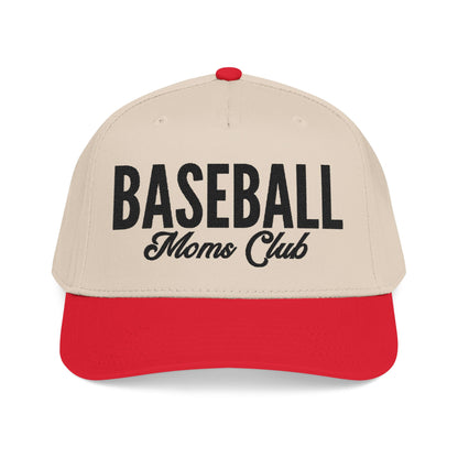 Baseball Moms Club Mid Profile Baseball Hat | Black Embroidered Hat