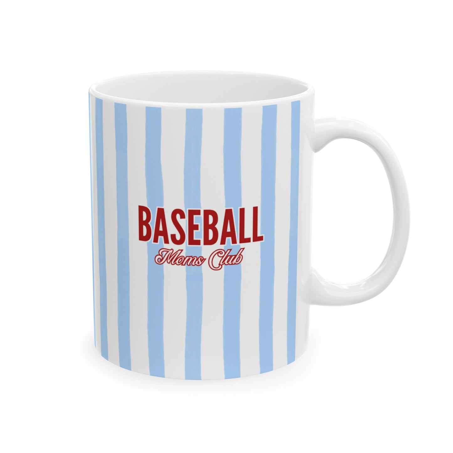 Baseball Moms Club Coffee Mug | Srtiped Baseball Mom Mug