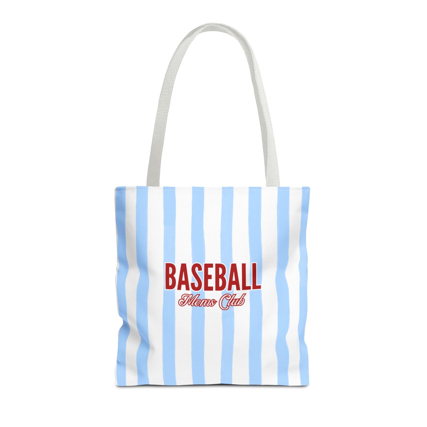 Baseball Moms Club Tote Bag | Blue Pinstripe Baseball Tote | Vintage Game Day Bag | Baseball Mom Gift | Travel Ball Tote | Sports Mom Bag