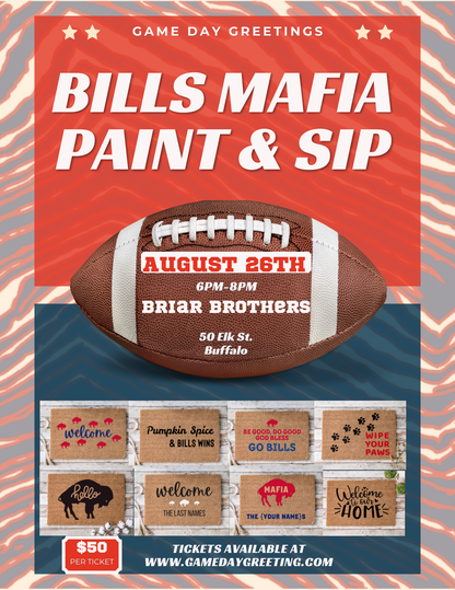 Bills Mafia Doormat Paint & Sip @ Briar Brothers