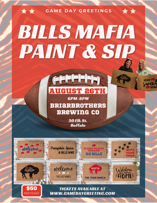 Bills Mafia Doormat Paint & Sip @ BriarBrothers Brewing Company