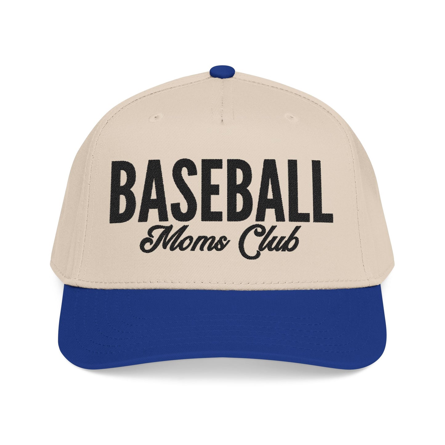 Baseball Moms Club Mid Profile Baseball Hat | Black Embroidered Hat