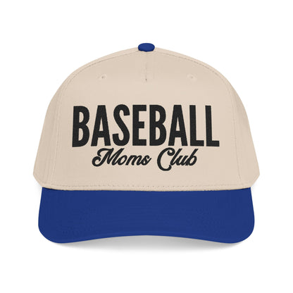 Baseball Moms Club Mid Profile Baseball Hat | Black Embroidered Hat