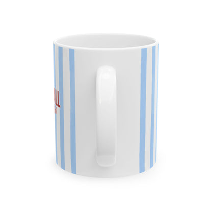 Baseball Moms Club Coffee Mug | Srtiped Baseball Mom Mug