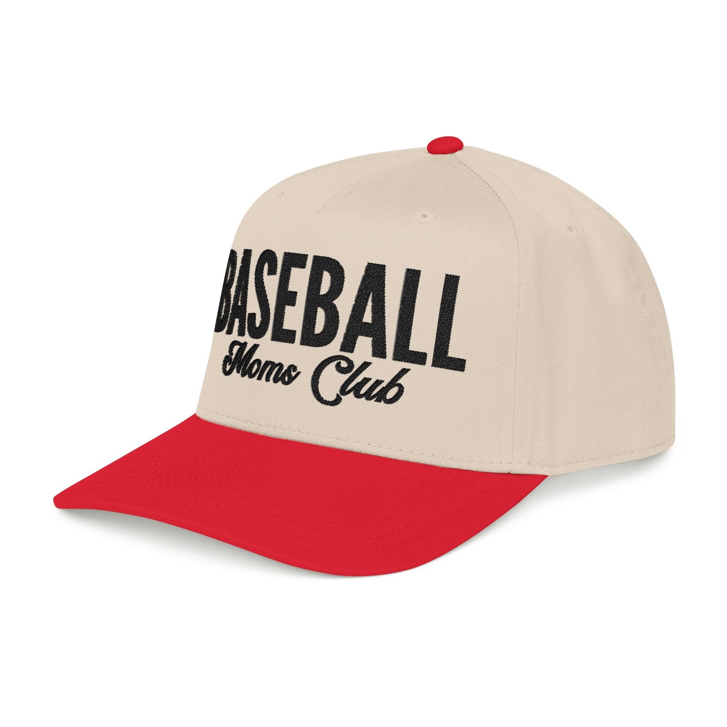 Baseball Moms Club Mid Profile Baseball Hat | Black Embroidered Hat