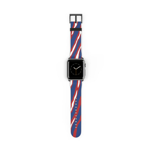 Buffalo Watch Band with Bold Red and Blue Design, Fitness Gift, Football Fan Gift, Trendy Tech Jewelry,