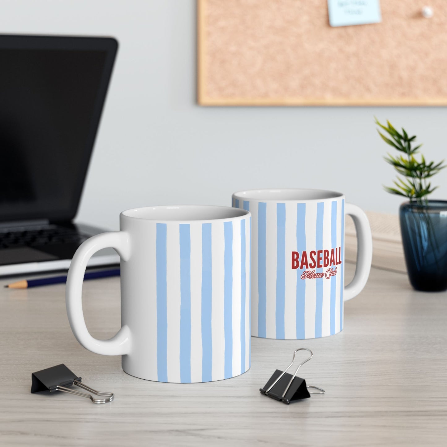 Baseball Moms Club Coffee Mug | Srtiped Baseball Mom Mug