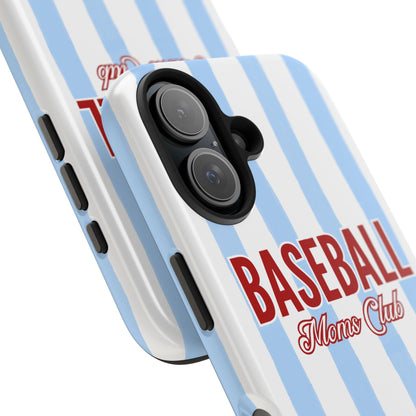 Baseball Moms Club Tough Phone Case | Vintage Blue Pinstripe Baseball Gift