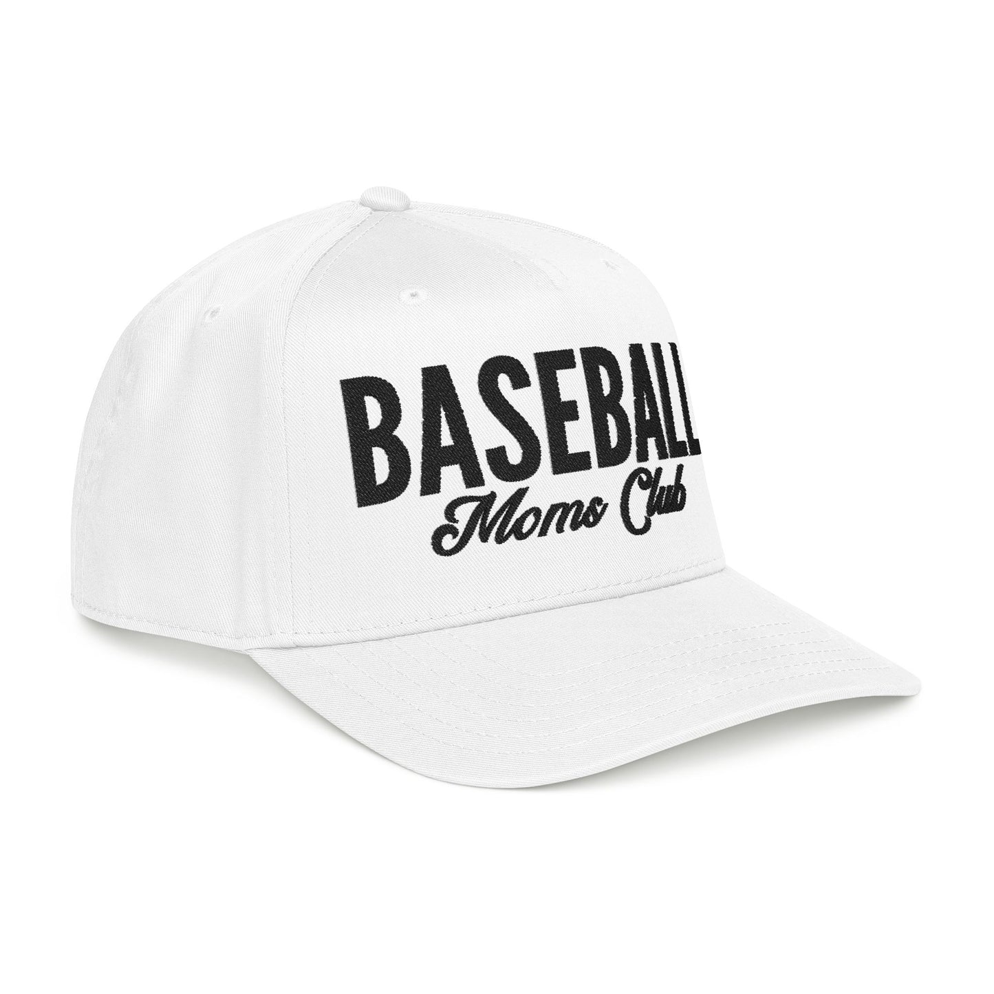 Baseball Moms Club Mid Profile Baseball Hat | Black Embroidered Hat