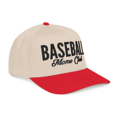 Baseball Moms Club Mid Profile Baseball Hat | Black Embroidered Hat