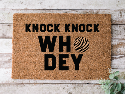 Cincinnati Bengals Knock Knock Who Dey Doormat