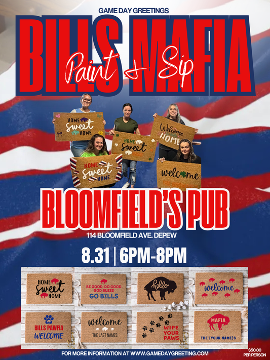 Bills Mafia Doormat Paint & Sip @ Bloomfield's Pub