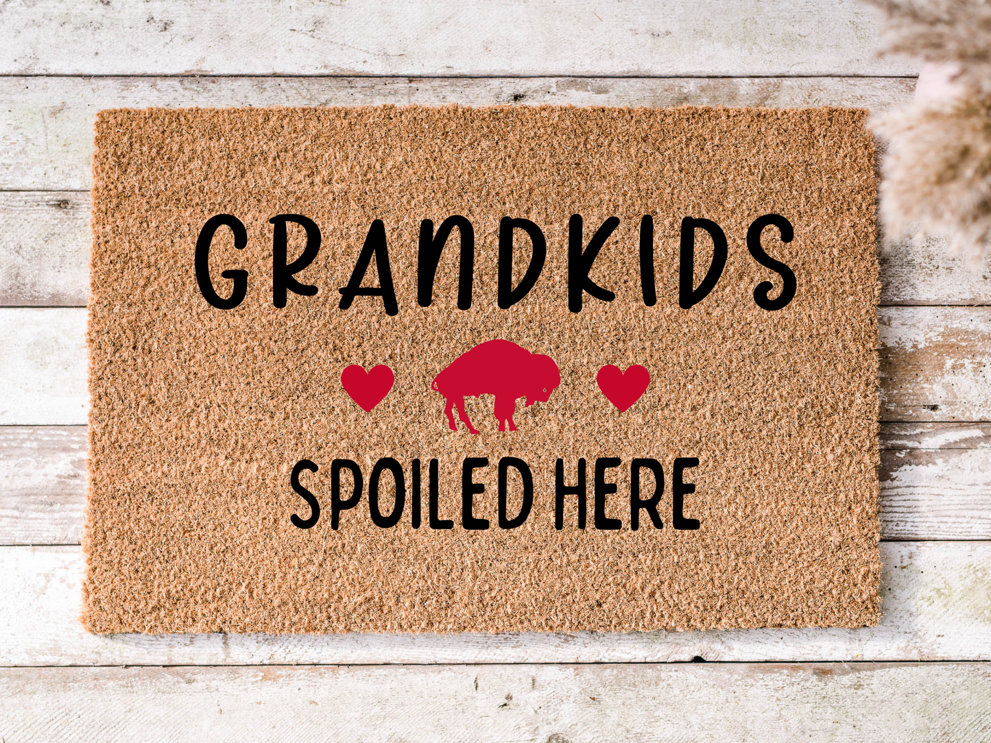 Grandkids Spoiled Here Buffalo Doormat