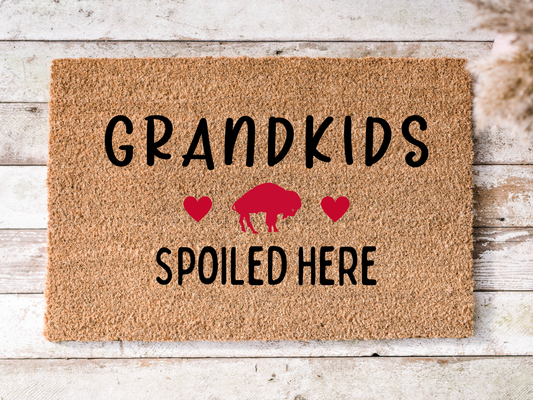 Grandkids Spoiled Here Buffalo Doormat