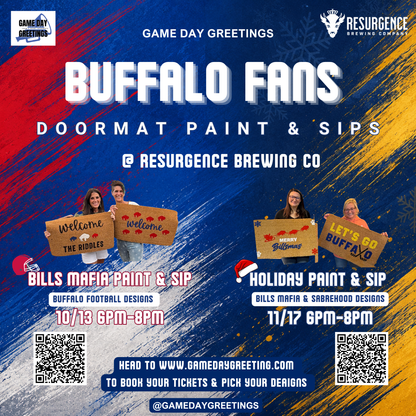 Buffalo Fans Holiday Doormat Paint & Sip @ Resurgence Brewing Co. 11/17