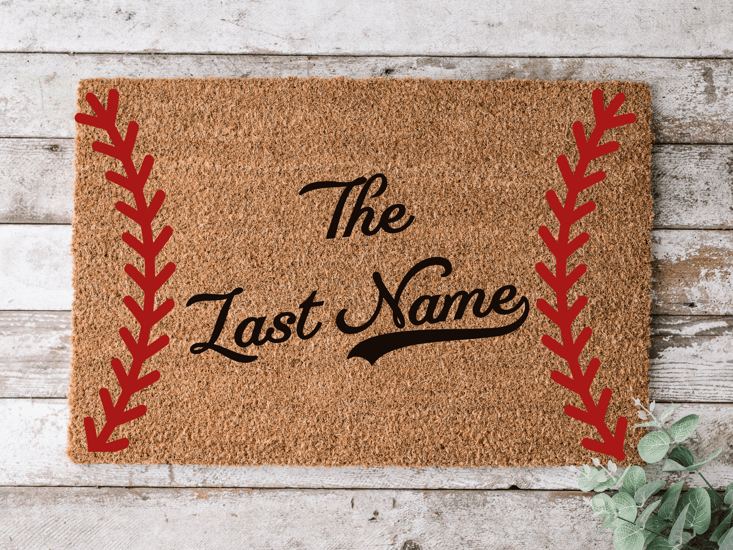 Personalized Baseball Doormat