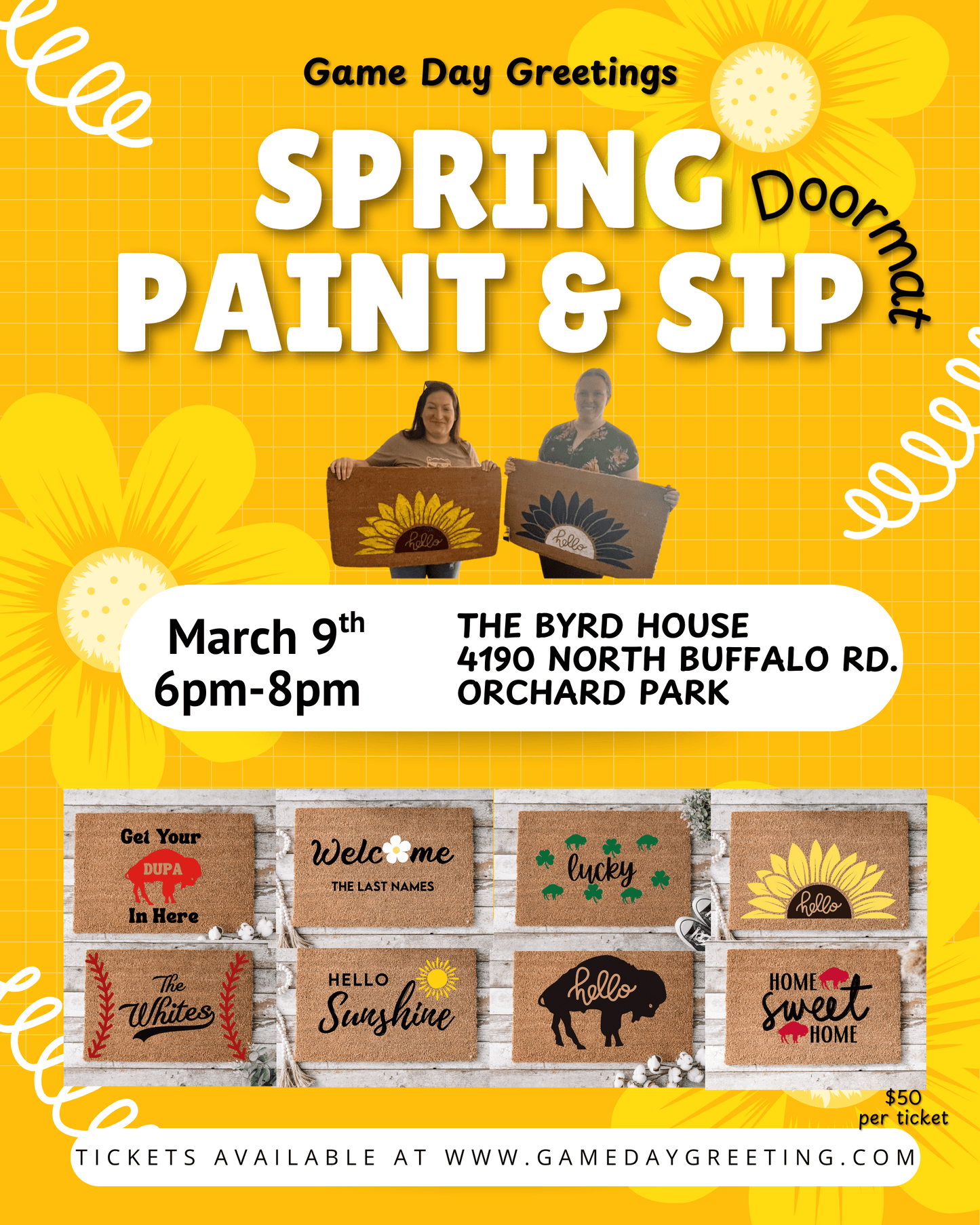 Spring Doormat Paint & Sip @ The Byrd House