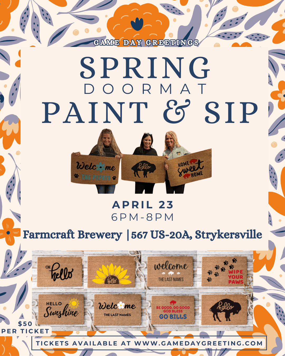 Spring Doormat Paint & Sip @ Farmcraft Brewery