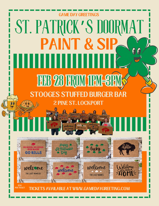 St. Patrick's Doormat Paint & Sip @ Stooges Stuffed Burgers