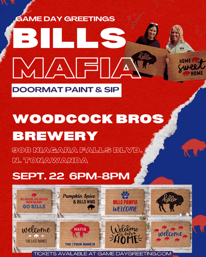 Bills Mafia Doormat Paint & Sip @ Woodcock Brothers Brewery