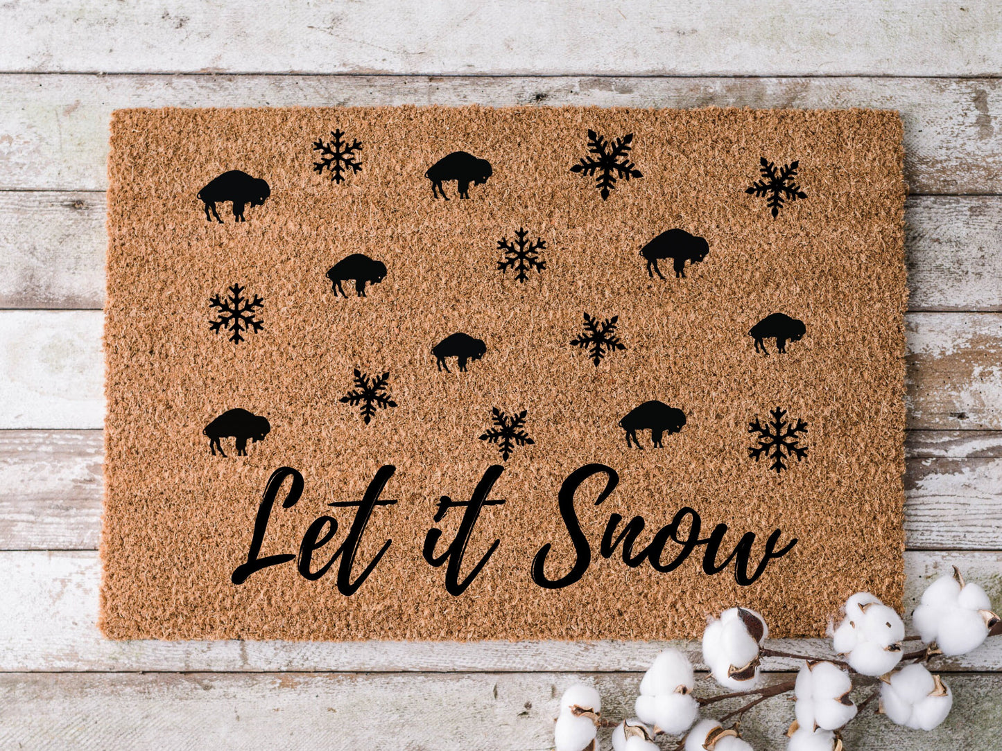 Let It Snow Buffalo Doormat