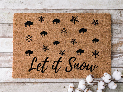 Let It Snow Buffalo Doormat