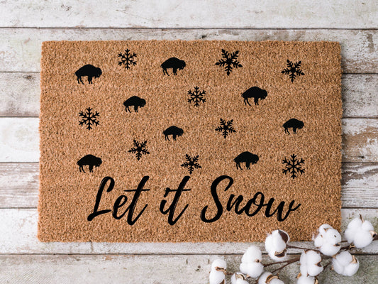 Let It Snow Buffalo Doormat