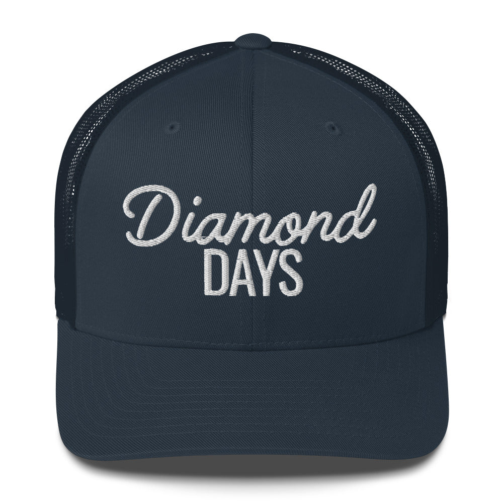 Diamond Days Baseball Mom Hat - Navy with White Embroidery